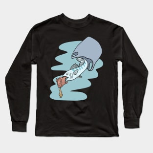 Plastic Bag Eating Fish - Fight Plastic Pollution Climate Change Long Sleeve T-Shirt